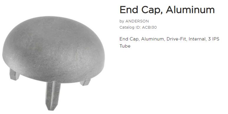 End Cap AL Internal Drive